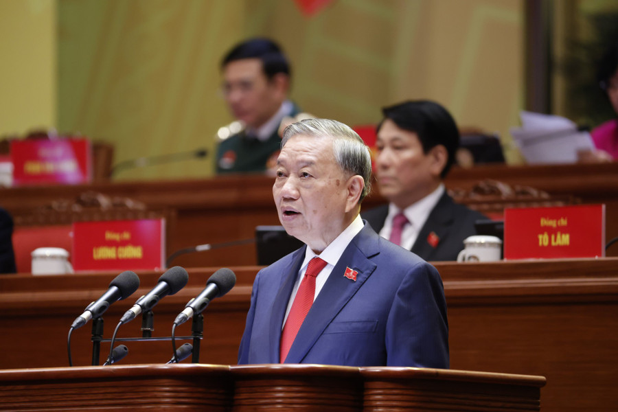 Tổng Bí thư Tô Lâm được bầu vào Ban Chấp hành Trung ương Đảng khóa XIV. Ảnh: TTXVN