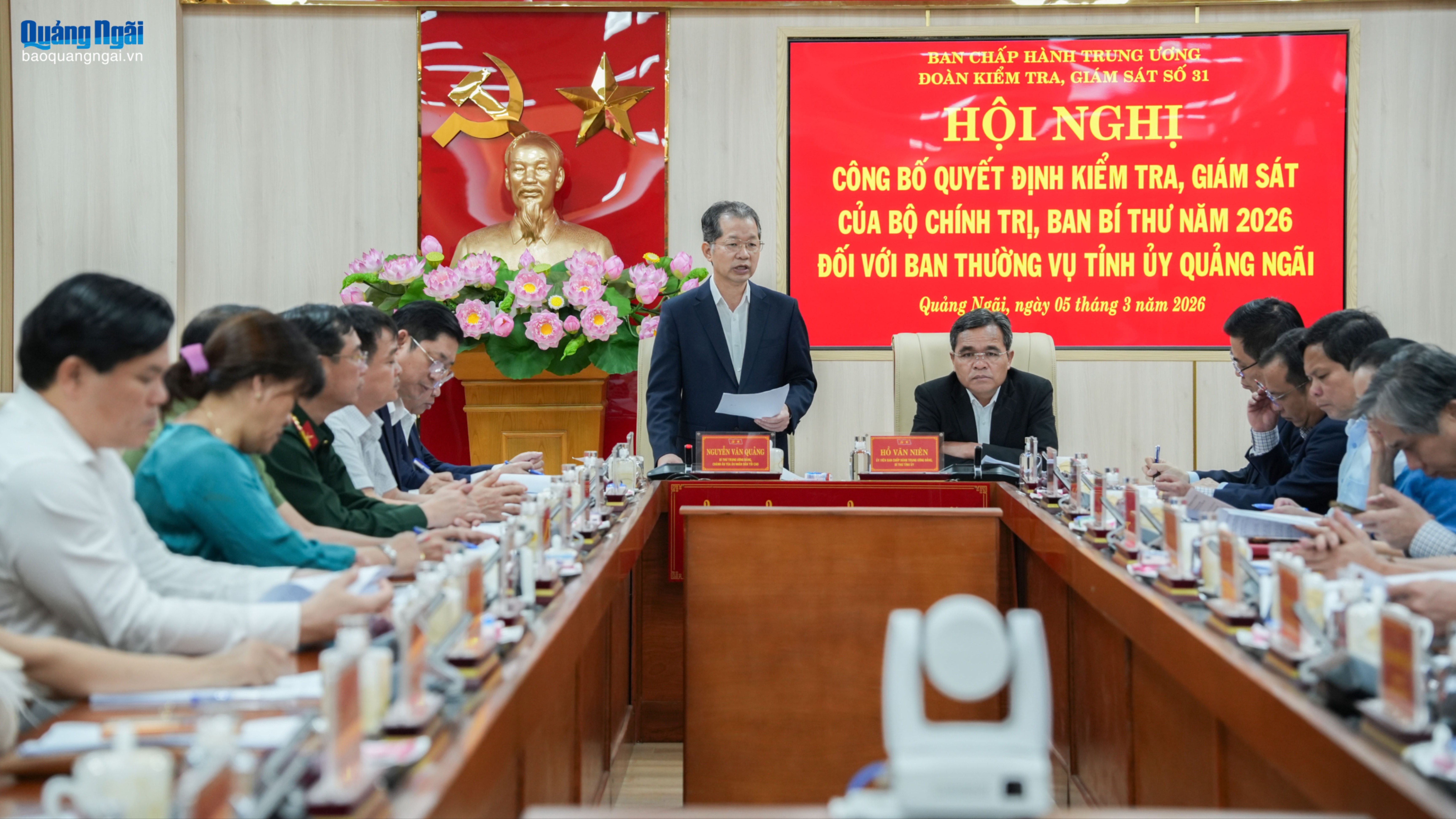 Công bố quyết định kiểm tra, giám sát đối với Ban Thường vụ Tỉnh ủy