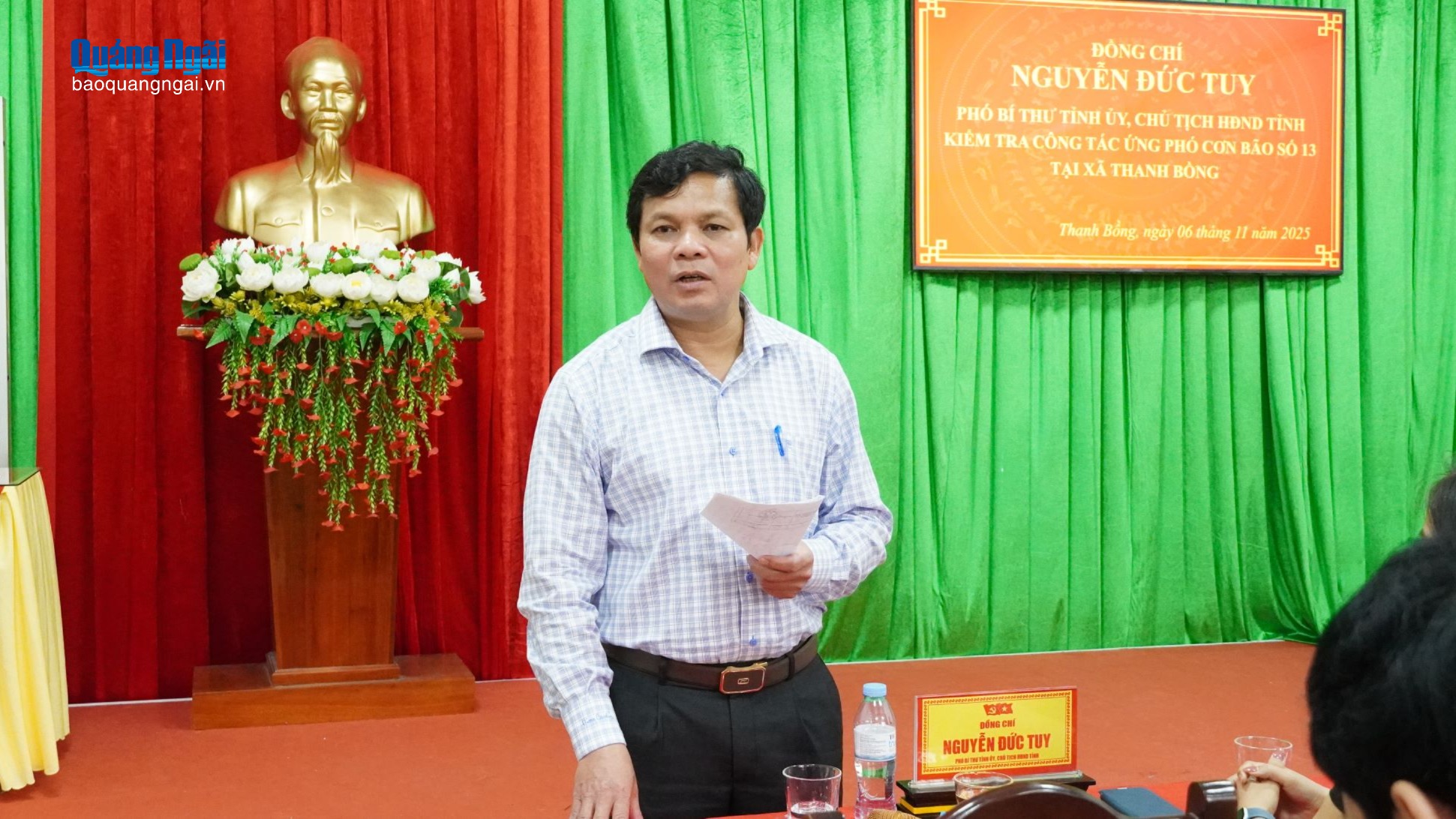 Phó Bí thư Tỉnh ủy, Chủ tịch HĐND tỉnh Nguyễn Đức Tuy phát biểu tại buổi làm việc.