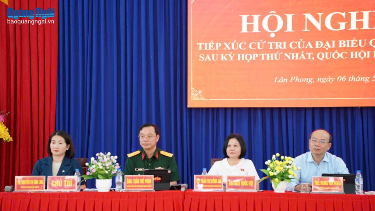 Đại biểu Quốc hội tỉnh Quảng Ngãi tiếp xúc cử tri xã Lân Phong