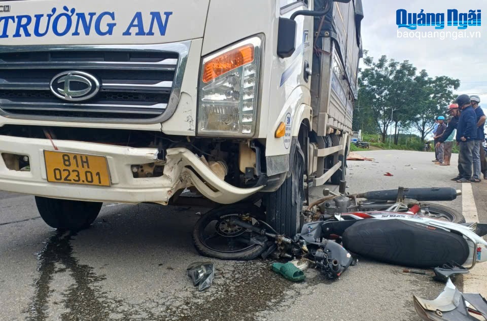 Hiện trường vụ tai nạn. Ảnh: Công an xã Đăk Môn