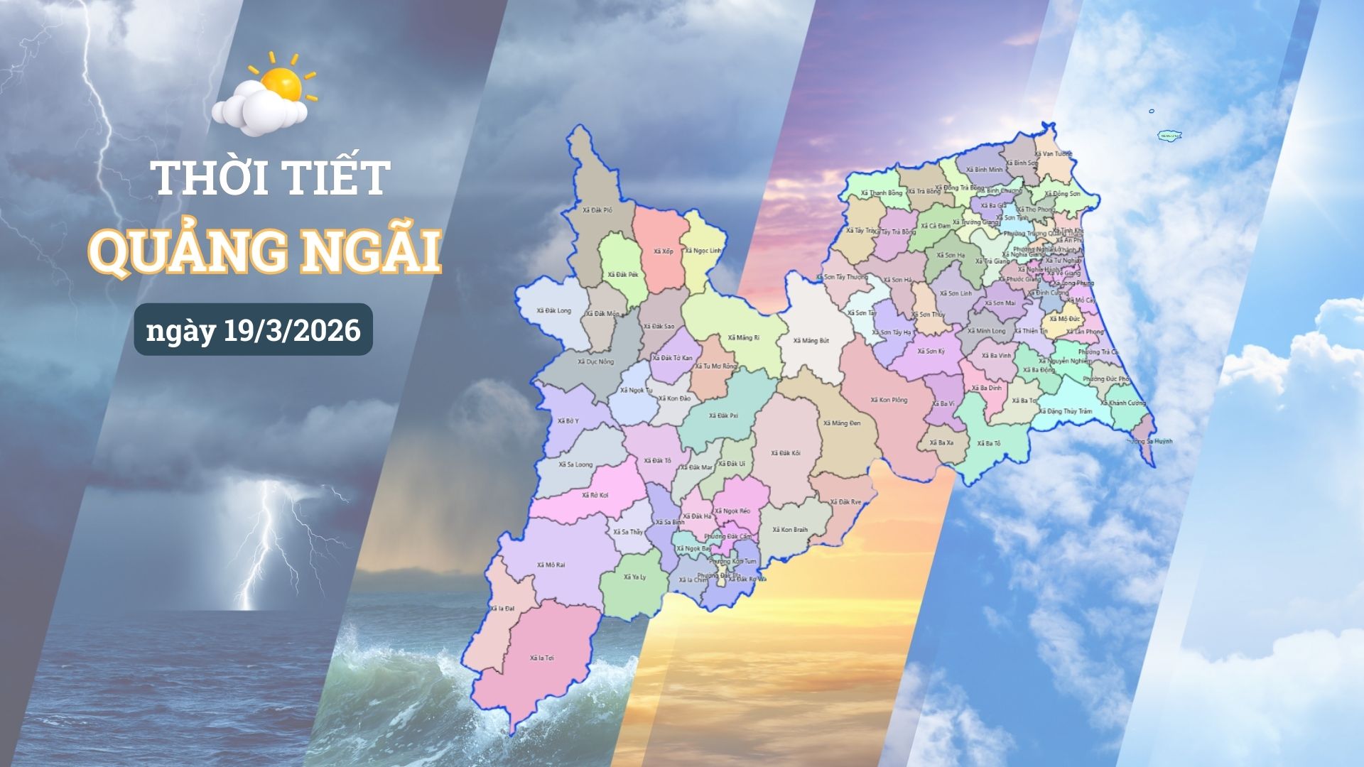 Thời tiết Quảng Ngãi ngày 19/3: Nắng ráo, nhiệt độ tăng mạnh